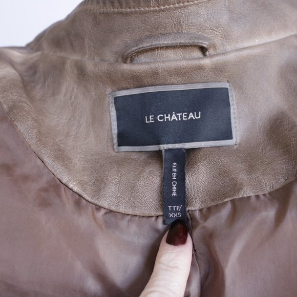 Le Chateau Faux Leather Motorcycle Jacket - Picture 7 of 7